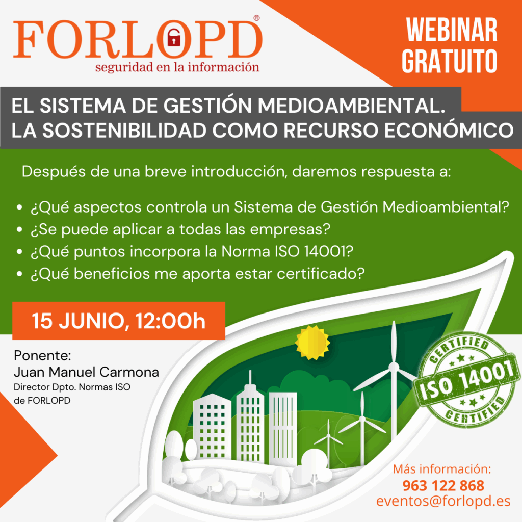 Webinar sobre Gestión Medioambiental