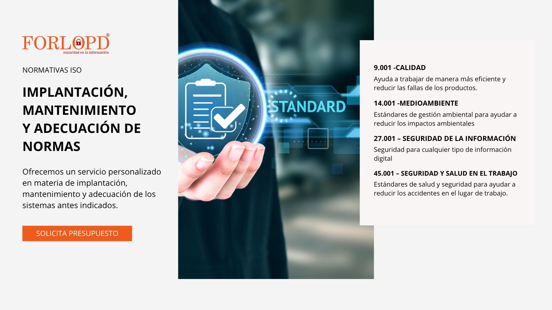 Contratar normativas ISO Forlopd