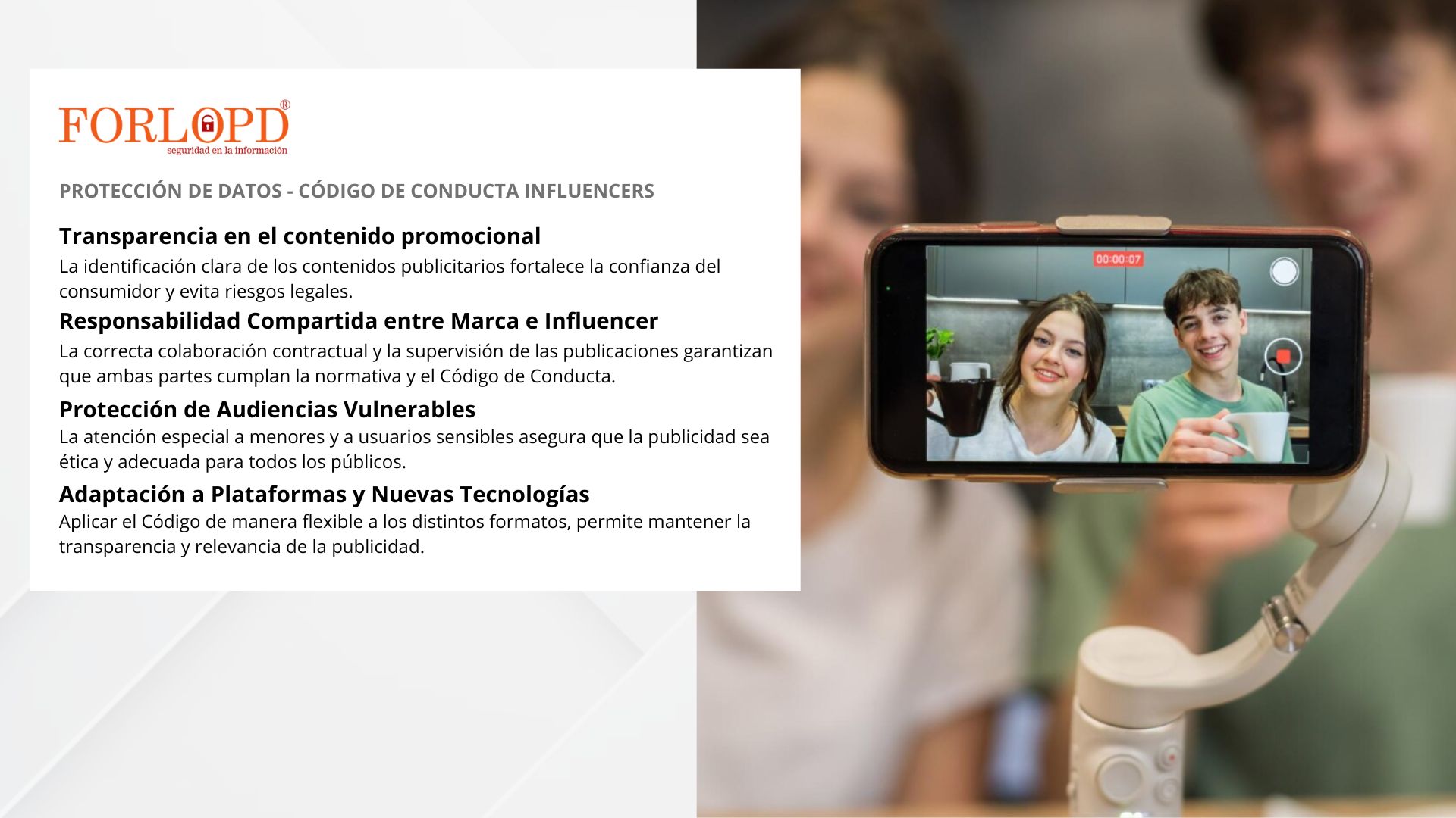 actualización código de conducta para influencers y creadores de contenido
