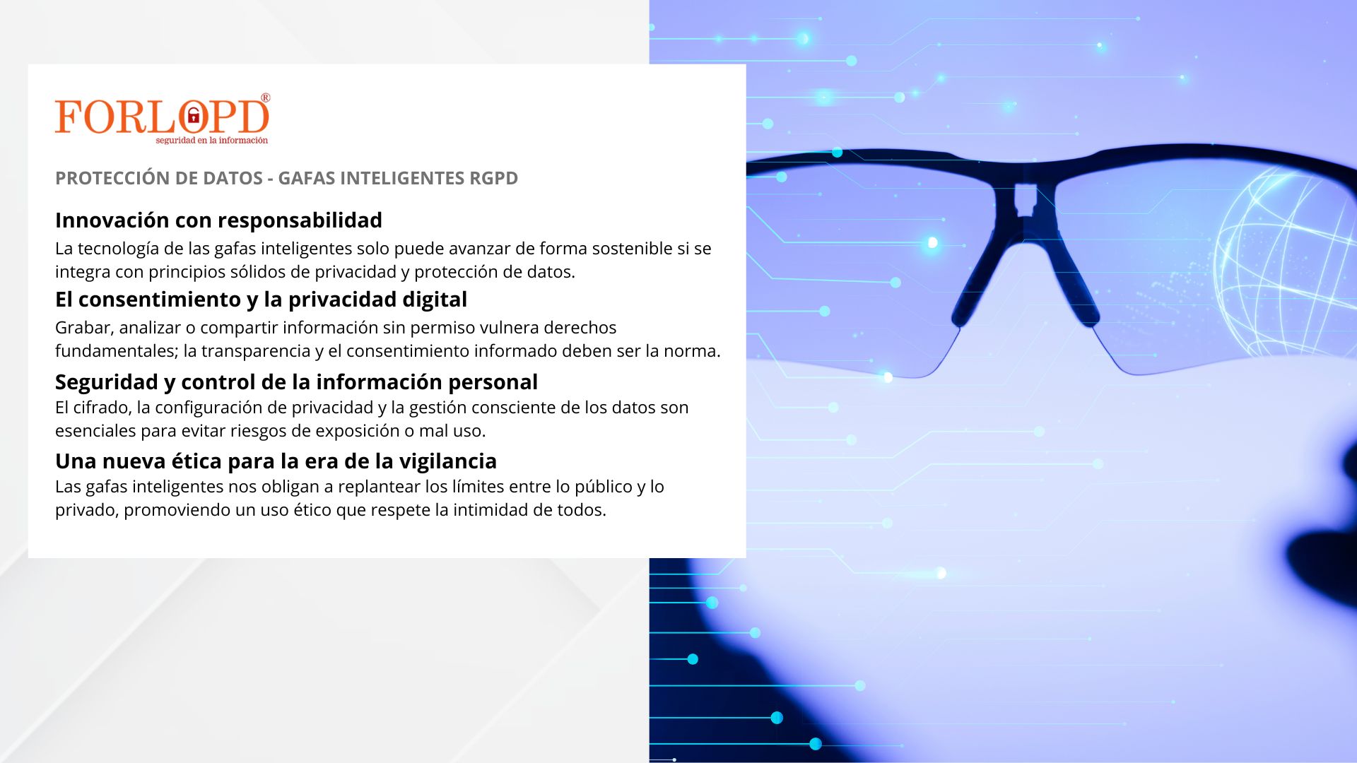 gafas inteligentes protección de datos