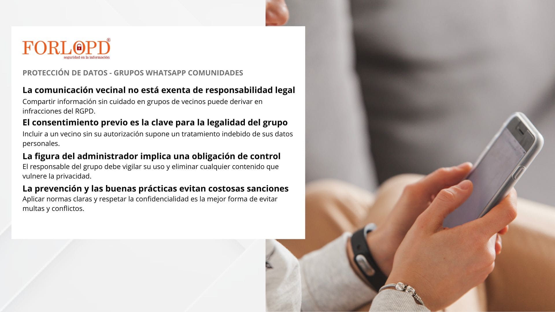 infracciones grupo de whatsapp de comunidades de vecinos