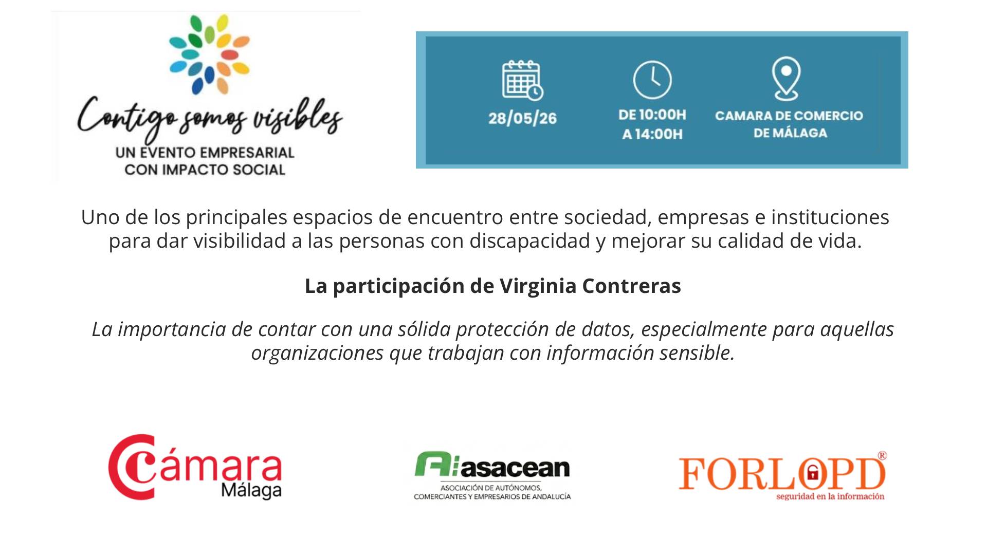 evento contigo somos visibles cámara de comercio Málaga